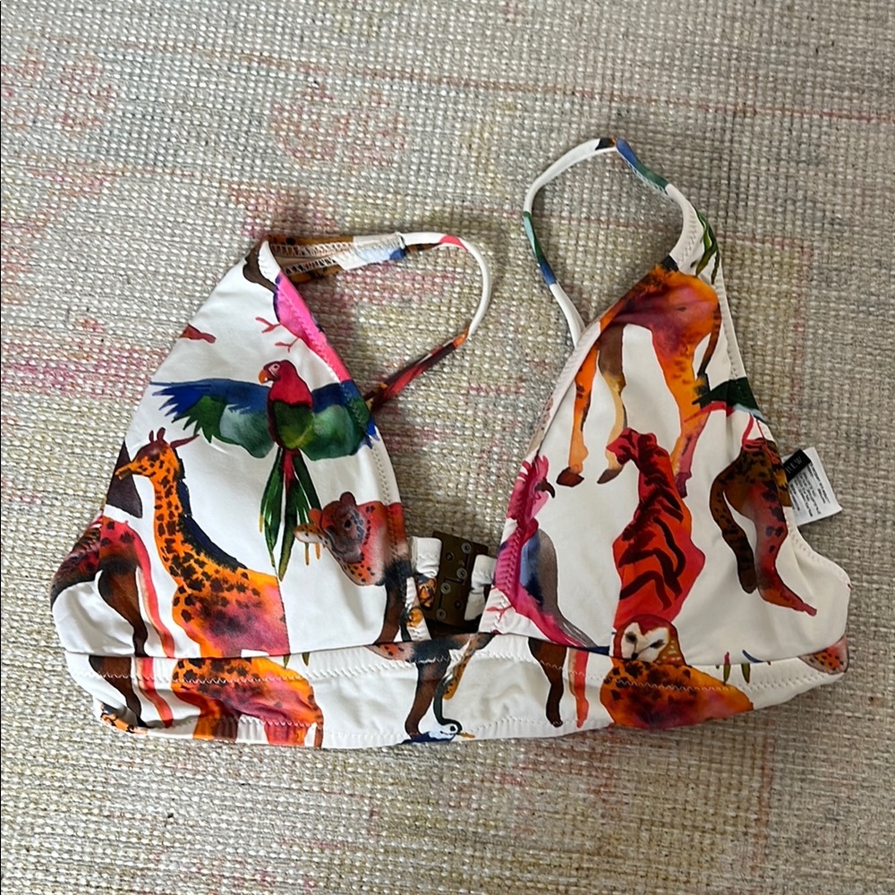 Colorful Animal Print Bikini Top